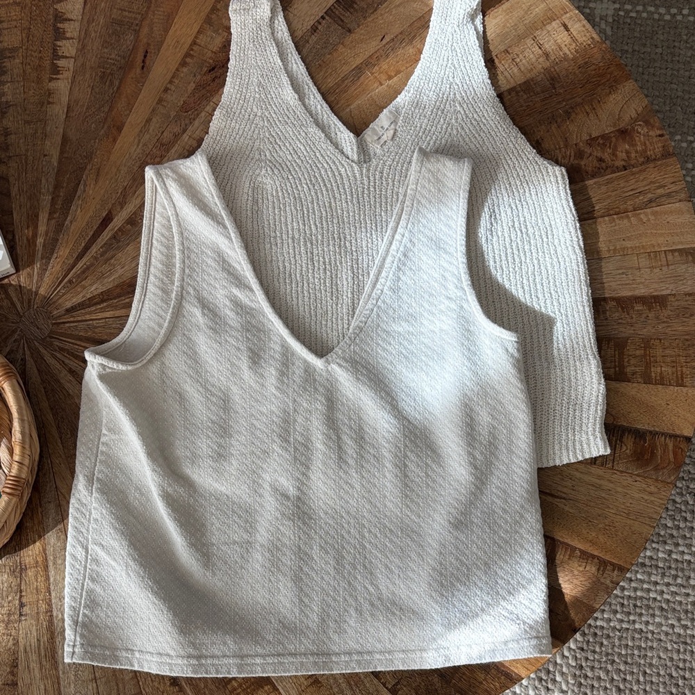Thread & Supply + Madewell White and Cream Tank Tops